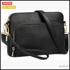 PU Leather Crossbody Bag Small Trendy Elegant Shoulder Purse for Travel Work